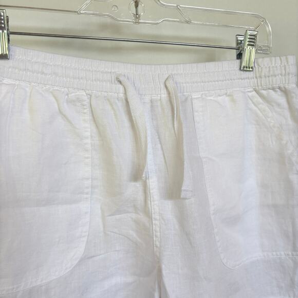 NWT Quince White Linen Mini Shorts Pull On Beach Vacation Elastic Waist Medium - Picture 4 of 8